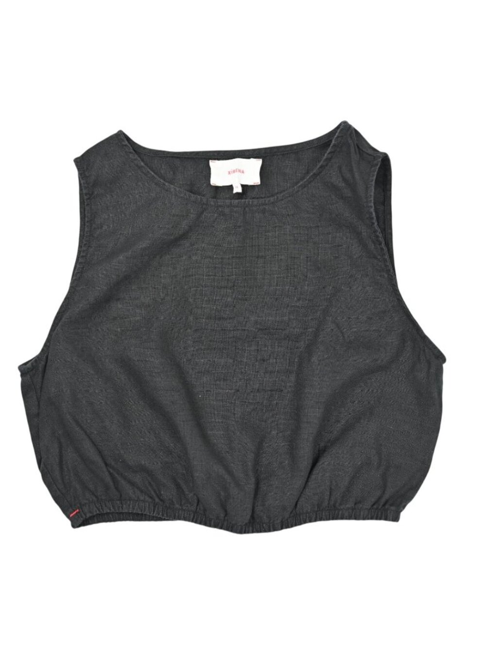 Xirena Tallie Linen Crop Top in Black